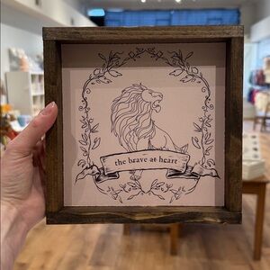 Pink Lion Wall Art - "The Brave at Heart"